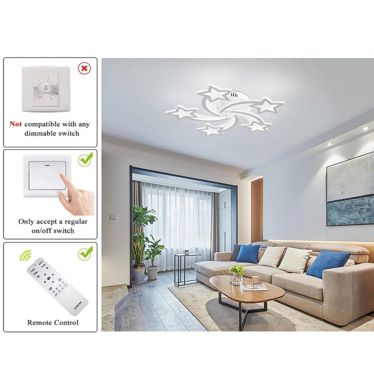 5-Light 65cm LED Flush Mount