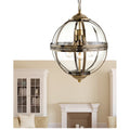 3 - Light Antique Brass Sphere Pendant