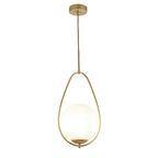 Modern Malchow LED pendant light by TheChandelierCo hanging with sleek design and illuminated LED bulb for stylish lighting.