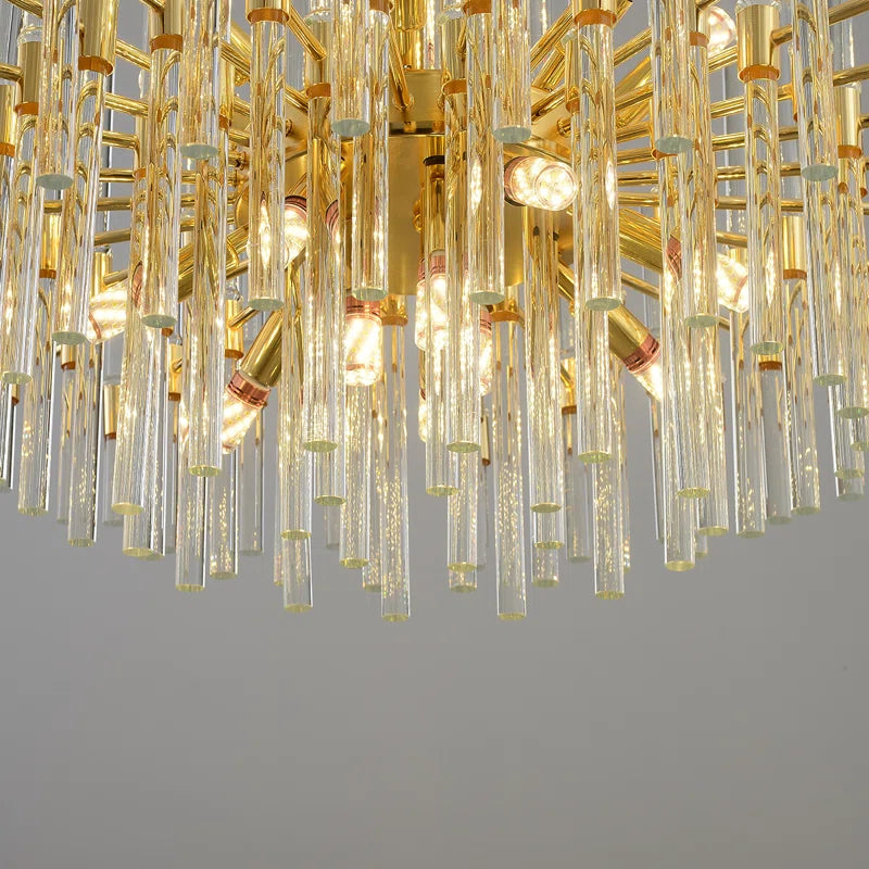 Elegant Mchugh 18 light chandelier by TheChandelierCo with multiple glass shades and a sleek metal frame.