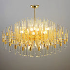 Elegant Mchugh 18 light chandelier by TheChandelierCo featuring a modern design with multiple light fixtures and crystal accents.