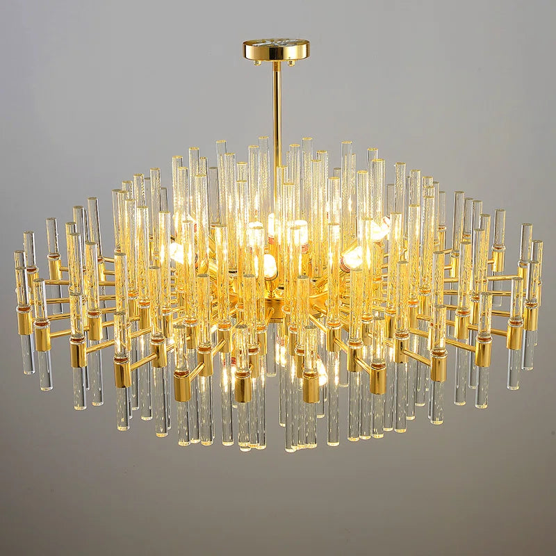 Elegant Mchugh 18 light chandelier by TheChandelierCo featuring a modern design with multiple light fixtures and crystal accents.