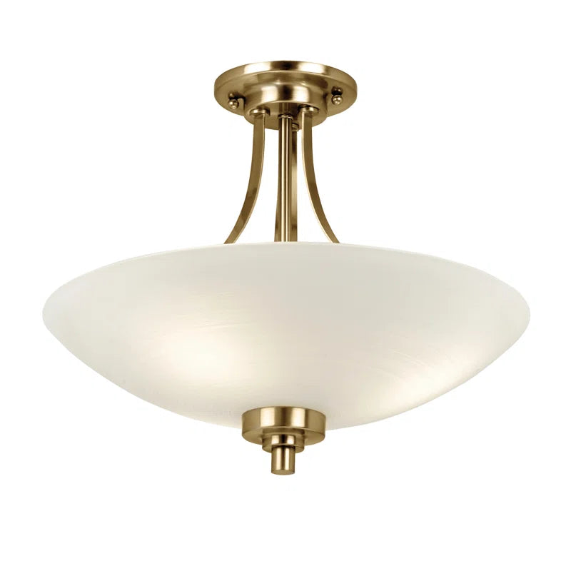 Glass semi-flush mount ceiling light by TheChandelierCo with a sleek, modern design and clear glass shade.