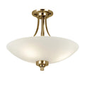 Glass semi-flush mount ceiling light by TheChandelierCo with a sleek, modern design and clear glass shade.