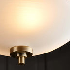 Miltiades glass semi-flush mount ceiling light by TheChandelierCo with clear glass shade and metal fixture for modern decor.
