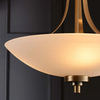 Miltiades glass semi-flush mount ceiling light fixture by TheChandelierCo with clear glass shade and metal mounting base.