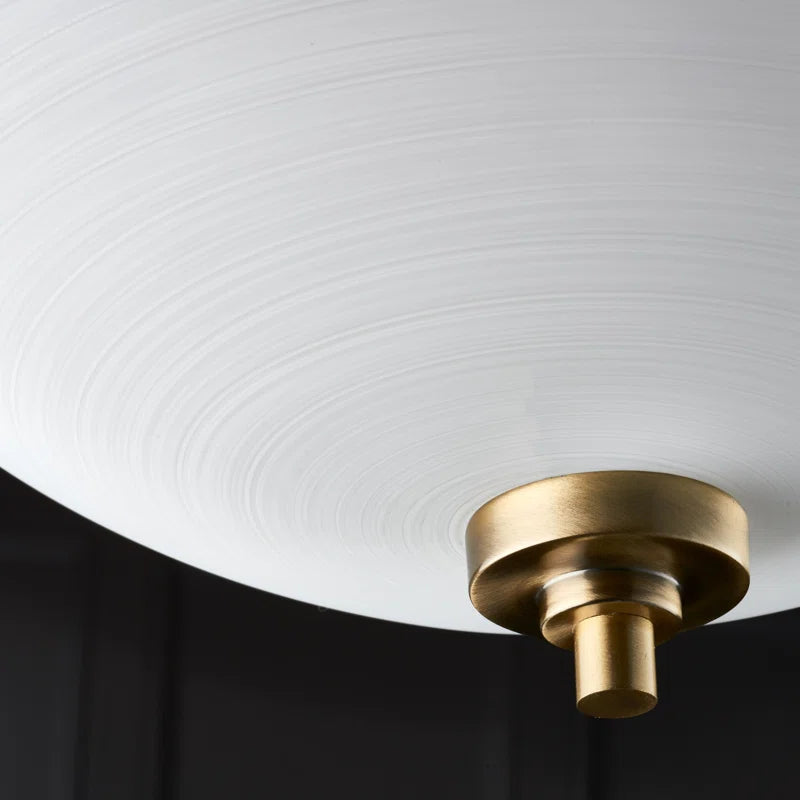 Miltiades glass semi-flush mount ceiling light by TheChandelierCo featuring a modern semi-flush design with clear glass and metal accents.