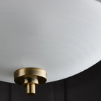 Elegant Miltiades glass semi-flush mount ceiling light by TheChandelierCo featuring a clear glass shade and brushed metal finish.