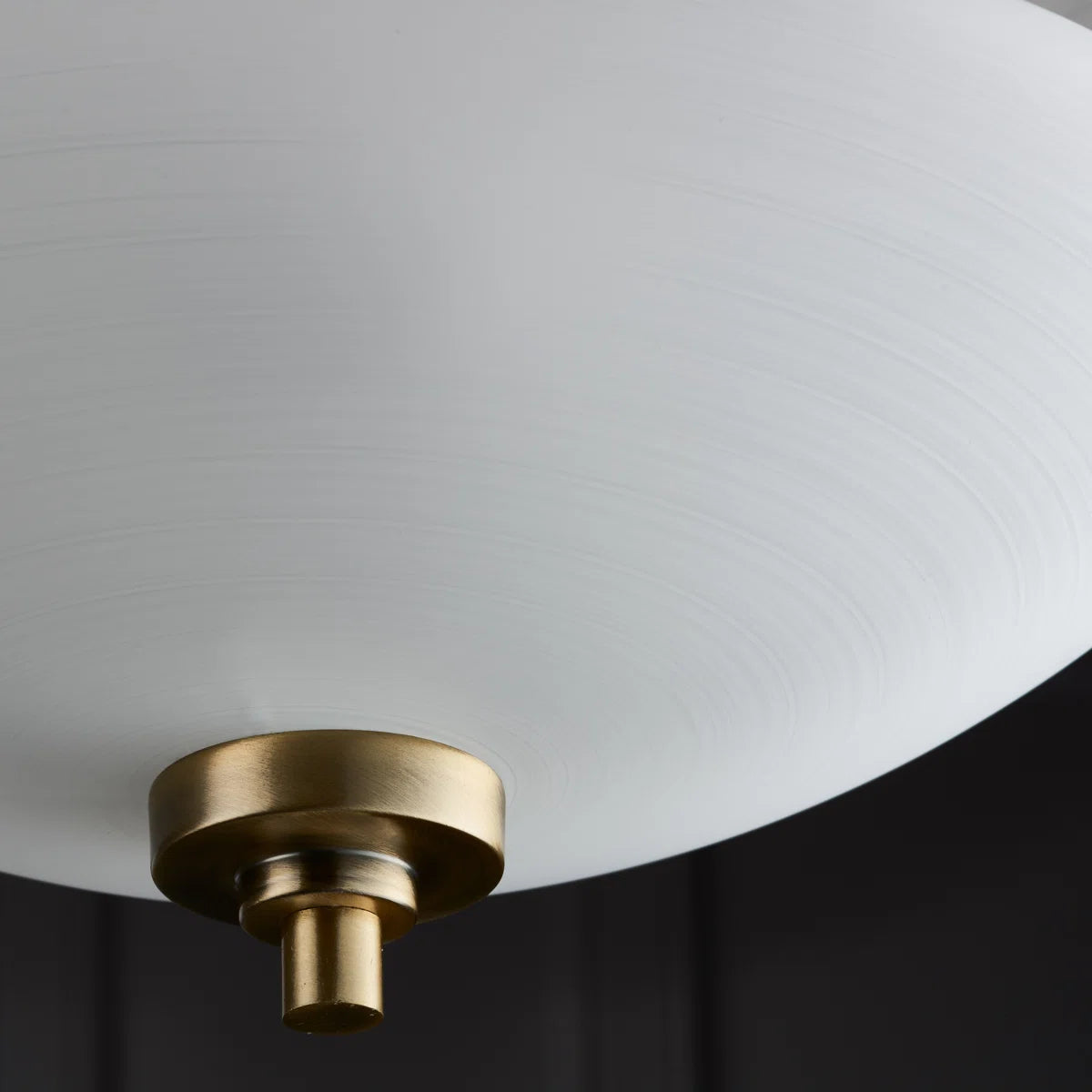 Elegant Miltiades glass semi-flush mount ceiling light by TheChandelierCo featuring a clear glass shade and brushed metal finish.