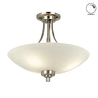 Miltiades glass semi-flush mount ceiling light by TheChandelierCo with clear glass shade and modern design.