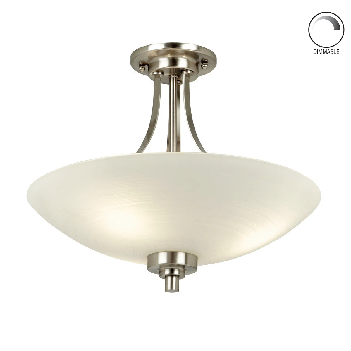 Miltiades glass semi-flush mount ceiling light by TheChandelierCo with clear glass shade and modern design.