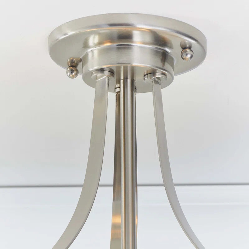 Miltiades glass semi-flush mount ceiling light by TheChandelierCo with clear glass shade and modern design.