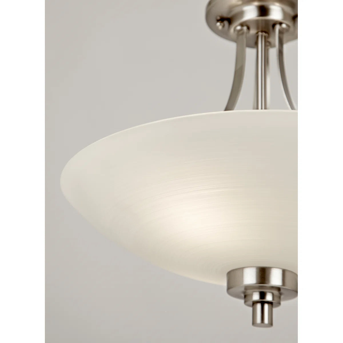 Glass semi-flush mount ceiling light by TheChandelierCo with a sleek, modern design and clear glass shade.
