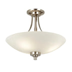 Miltiades glass semi-flush mount ceiling light by TheChandelierCo featuring a clear glass shade and modern design.