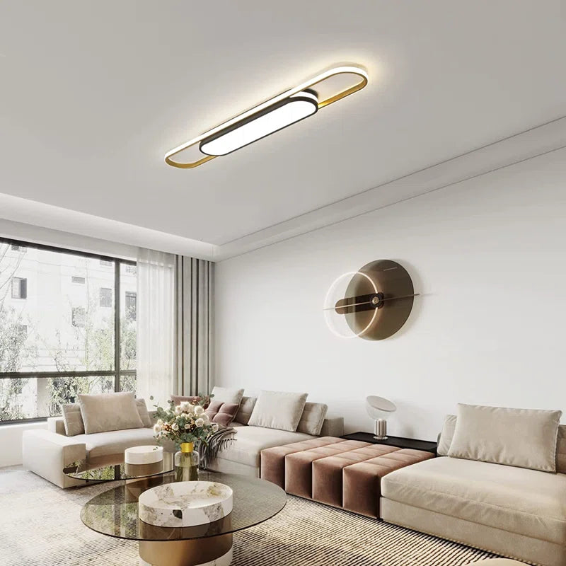 Muscato 1-light 110cm LED flush mount ceiling light by TheChandelierCo, sleek design with a modern white finish and diffused illumination.