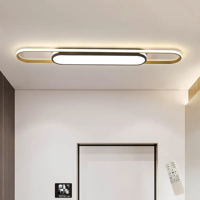 Muscato 1-Light 110cm LED flush mount ceiling light by TheChandelierCo, with a sleek, modern design and white finish.