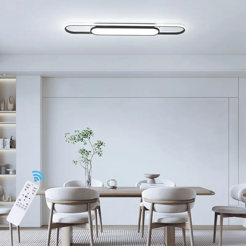 Muscato 1-Light 110cm LED flush mount ceiling light by TheChandelierCo, featuring a sleek modern design with a circular shape.
