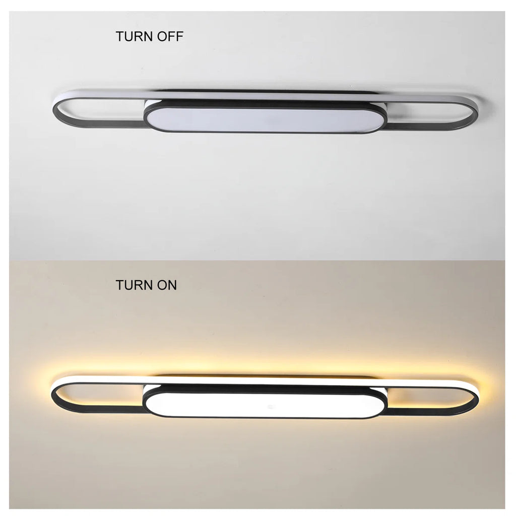 Muscato 1-light 110cm LED flush mount ceiling light by TheChandelierCo, featuring a sleek modern design with a white finish.