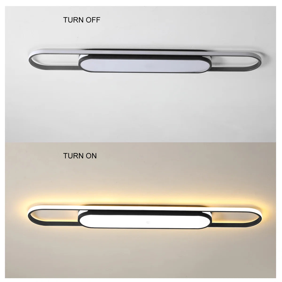Muscato 1-light 110cm LED flush mount ceiling light by TheChandelierCo, featuring a sleek modern design with a white finish.