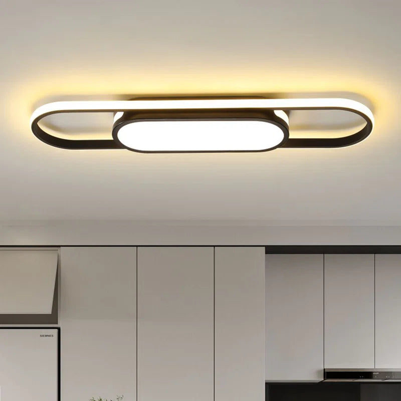 Muscato 1-light 70cm LED flush mount ceiling light by TheChandelierCo, featuring a sleek modern design with a white diffuser.