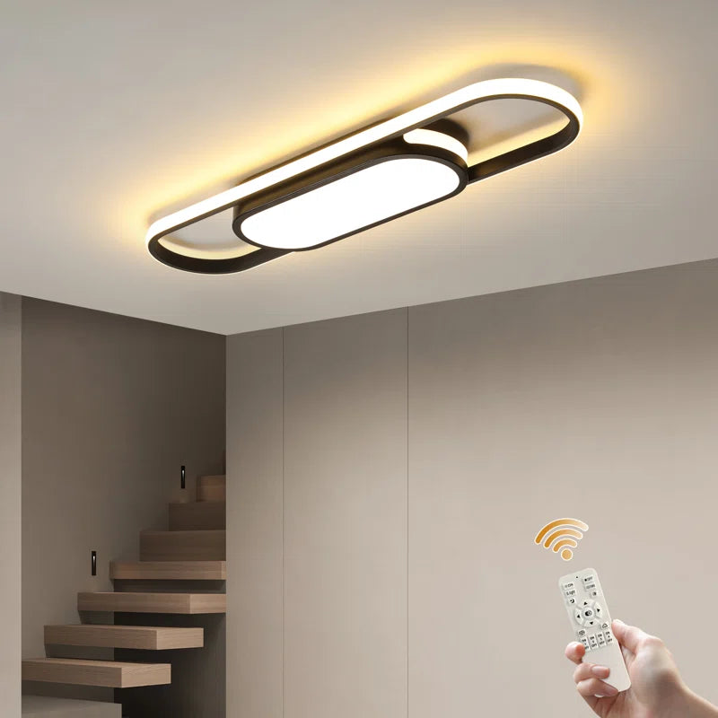 Muscato 1-light 70cm LED flush mount ceiling light by TheChandelierCo, featuring a sleek, modern design with a circular white diffuser.