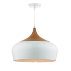 Nataly 1 Light Dome Pendant by TheChandelierCo featuring a modern white dome design hanging from a sleek fixture.