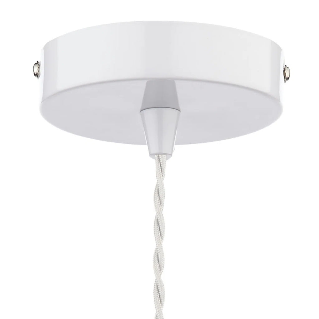 Nataly 1 Light Dome Pendant by TheChandelierCo featuring a sleek, modern design with a white dome-shaped shade.