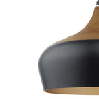 Nataly 1 Light Dome Pendant by TheChandelierCo hanging from ceiling with a sleek, modern design and warm lighting.