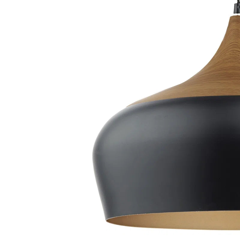 Nataly 1 Light Dome Pendant by TheChandelierCo hanging from ceiling with a sleek, modern design and warm lighting.