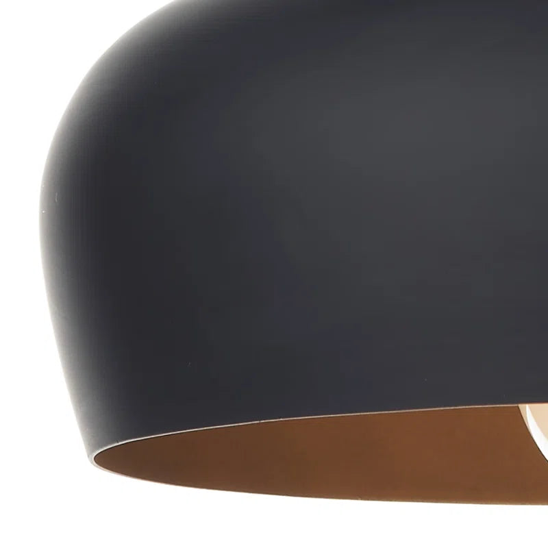 Nataly 1 Light Dome Pendant by TheChandelierCo featuring a sleek, modern design with a white dome shade and metallic finish.