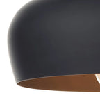 Nataly 1 Light Dome Pendant by TheChandelierCo featuring a sleek, modern design with a white dome shade and metallic finish.