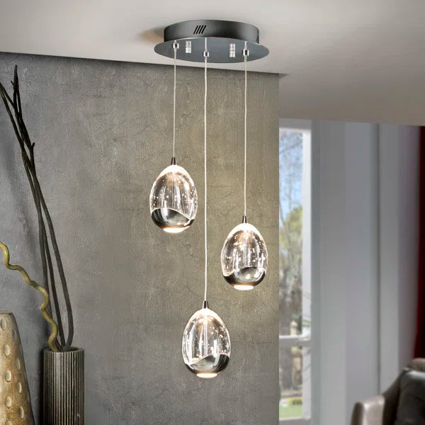 3 - Light Chrome LED Cluster Pendant