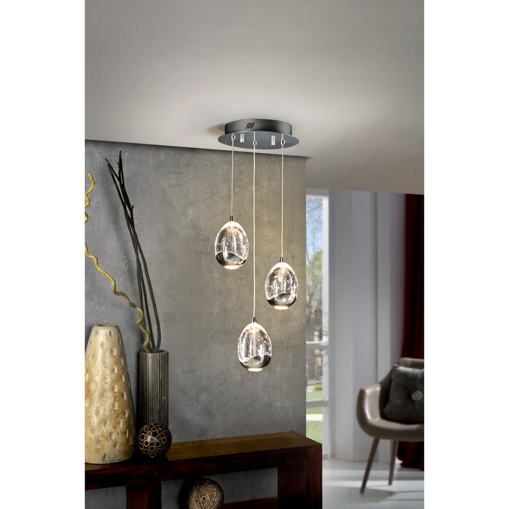 3 - Light Chrome LED Cluster Pendant