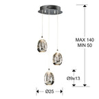 3 - Light Chrome LED Cluster Pendant