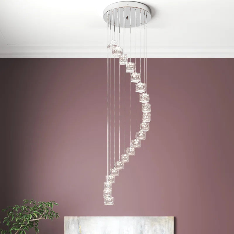 Neil 20-light cluster chandelier from TheChandelierCo featuring multiple glass bulbs and a modern metallic finish.