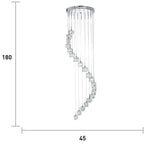 Neil 20-light cluster chandelier by TheChandelierCo featuring modern design with multiple hanging glass orbs and a sleek metal frame.