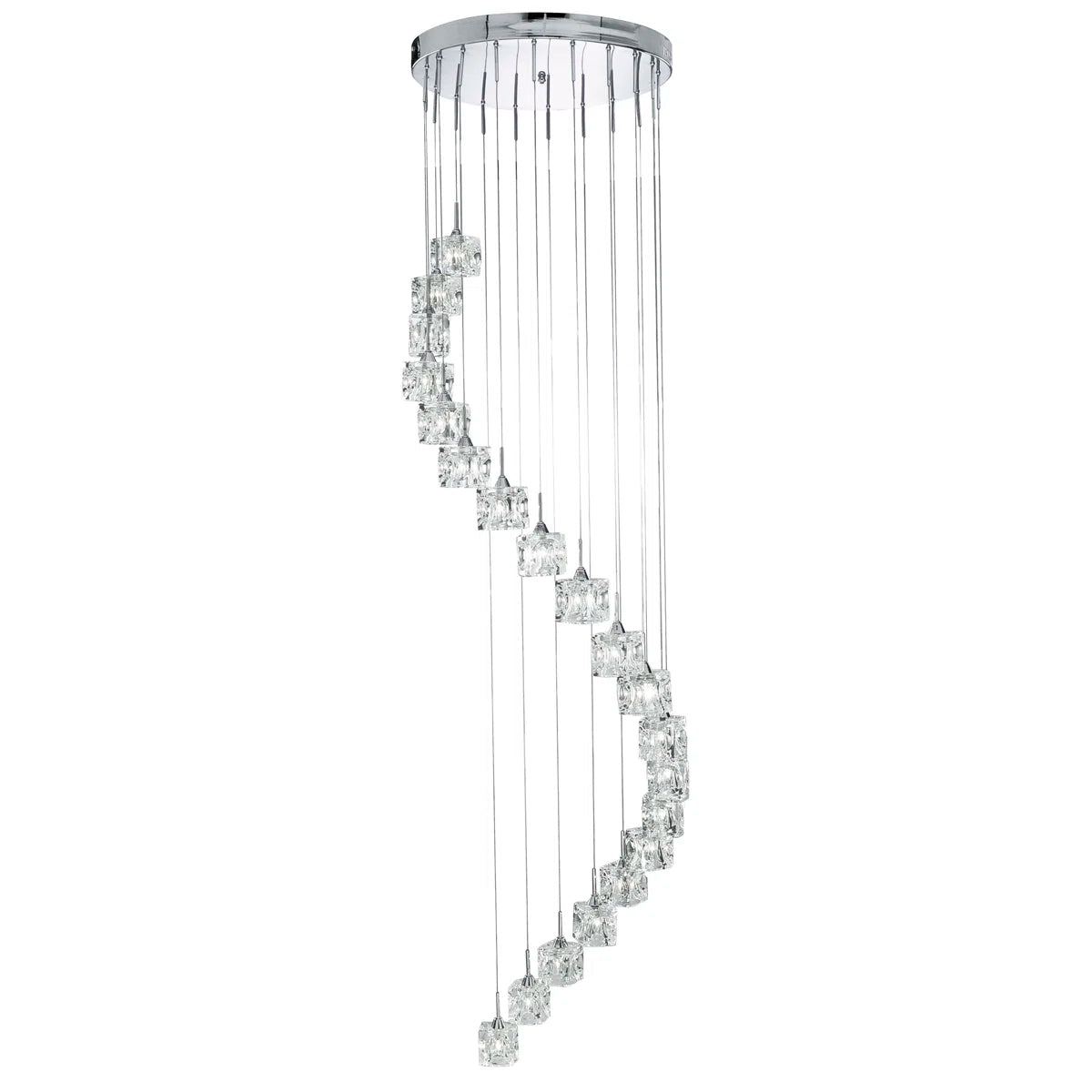 Neil 20-light cluster chandelier by TheChandelierCo with multiple glass globes hanging in a modern design.