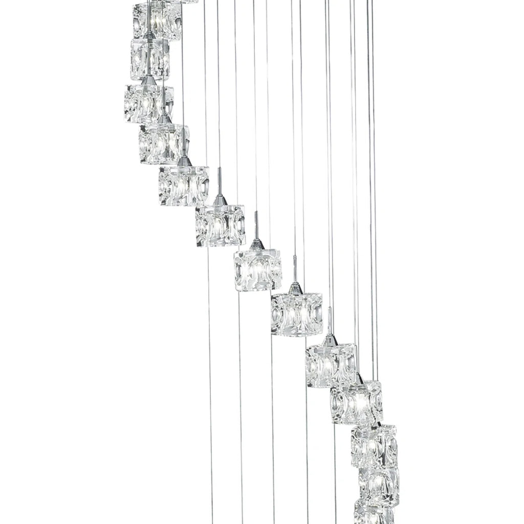 Neil 20-light cluster chandelier by TheChandelierCo featuring multiple glass globes and a modern metal frame for elegant lighting.