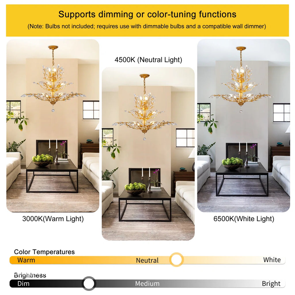 11 - Light Crystal Dimmable Empire Chandelier