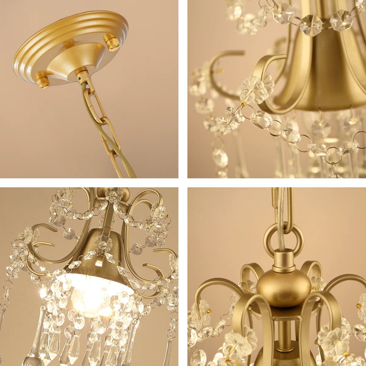 1 - Light Dimmable Crystal Empire Chandelier