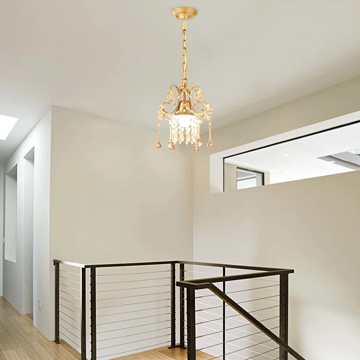 1 - Light Dimmable Crystal Empire Chandelier