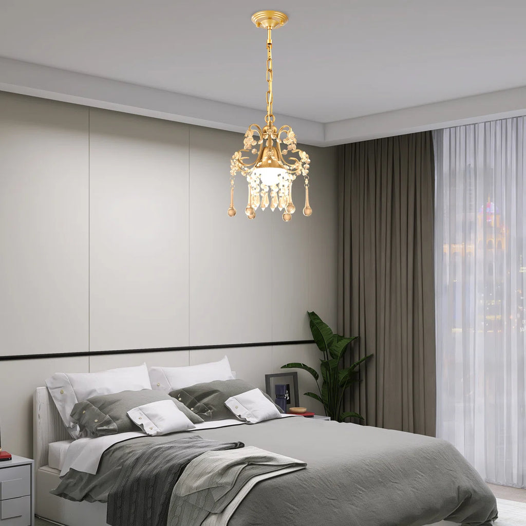1 - Light Dimmable Crystal Empire Chandelier