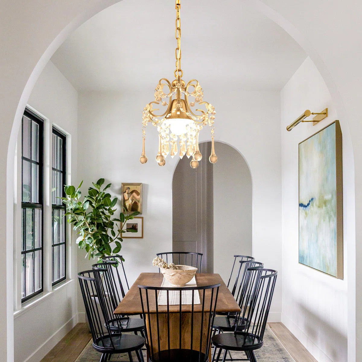 1 - Light Dimmable Crystal Empire Chandelier