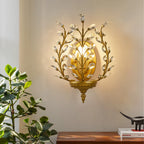 1 - Light Dimmable Gold Crystal Flush Mounted Sconce
