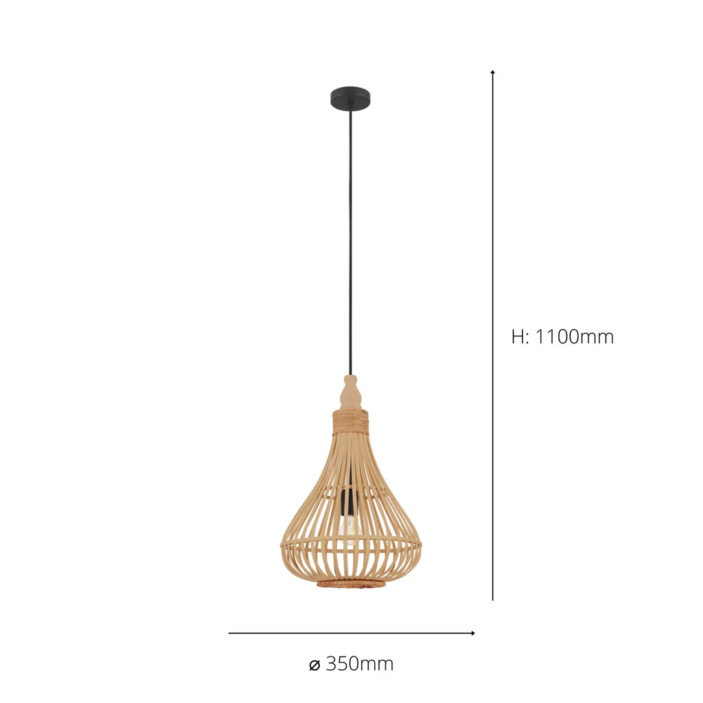 1 - Light Natural Teardrop Pendant