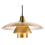 Light brushed brass dome pendant light from Olsen 1 collection by TheChandelierCo, showcasing a sleek modern design.