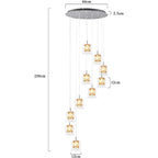 Modern pendant light with 10 G9 glass crystal bulbs, adjustable height chandelier, hanging light fixture by TheChandelierCo.