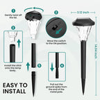 Set of 10 plastic solar-powered pathway lights by TheChandelierCo, featuring white LED bulbs and durable outdoor design for garden pathways.