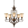 Pulaski 5-light shaded chandelier by TheChandelierCo featuring a classic design with light-colored shades and elegant metalwork.