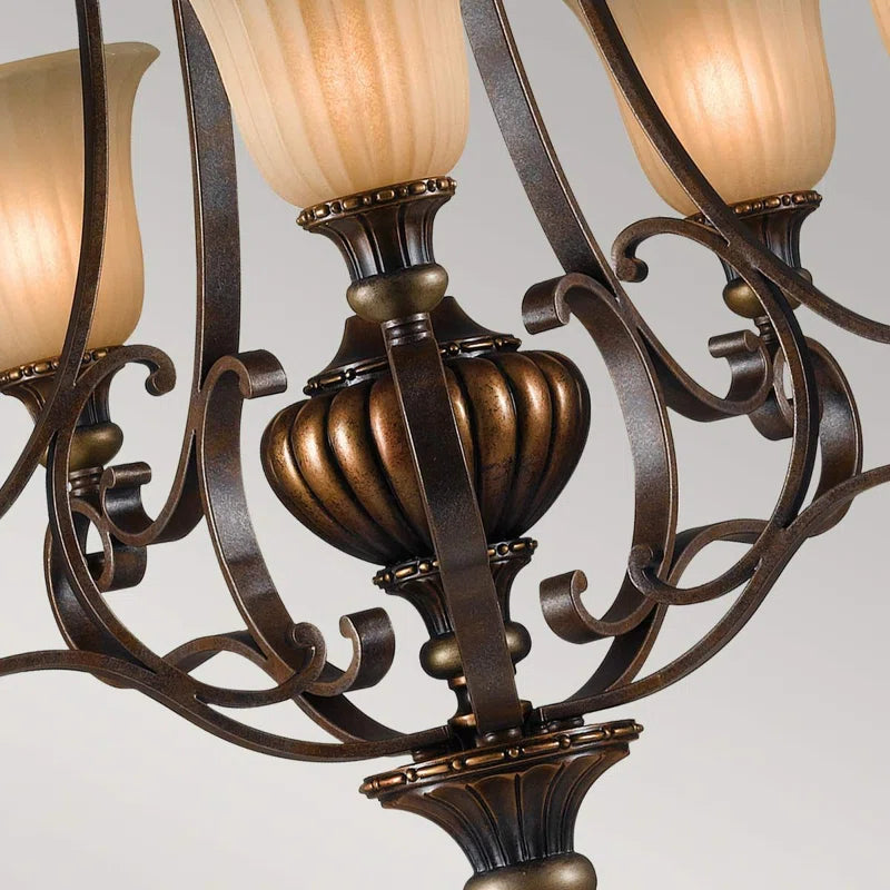 Pulaski 5-light shaded chandelier with elegant light fixtures and a polished finish, suitable for sophisticated lighting decor.